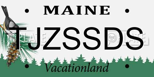 TJZSSDS Maine License Plate