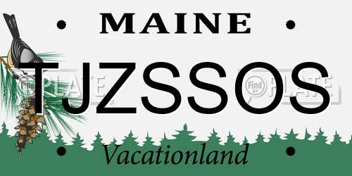 TJZSSOS Maine License Plate