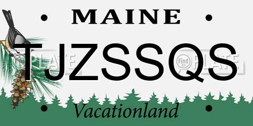 TJZSSQS Maine License Plate