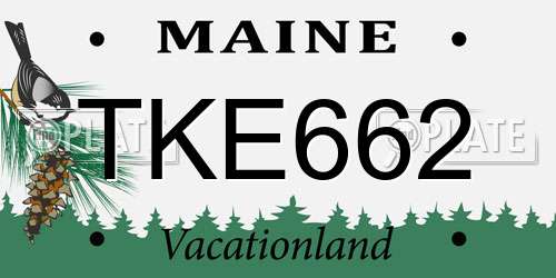 TKE662 Maine License Plate