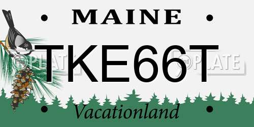 TKE66T Maine License Plate