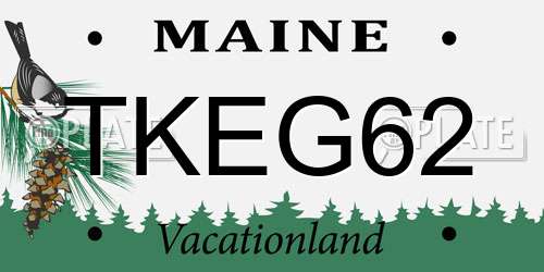 TKEG62 Maine License Plate