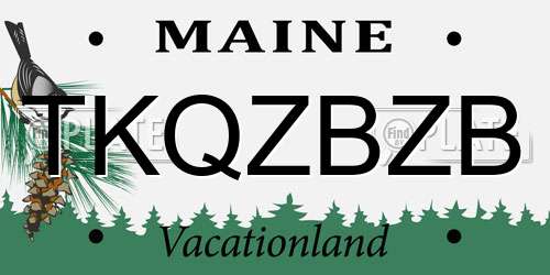 TKQZBZB Maine License Plate