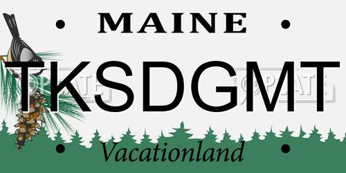 TKSDGMT Maine License Plate
