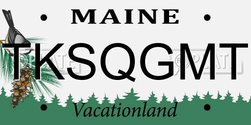 TKSQGMT Maine License Plate