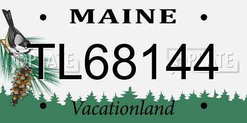 TL68144 Maine License Plate