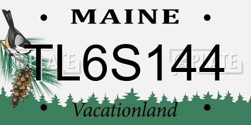 TL6S144 Maine License Plate