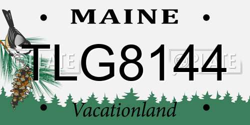 TLG8144 Maine License Plate
