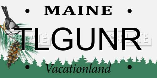 TLGUNR Maine License Plate