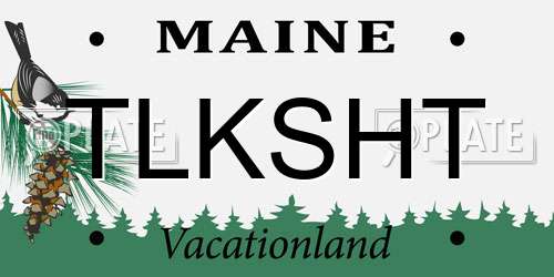 TLKSHT Maine License Plate
