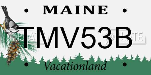 TMV53B Maine License Plate
