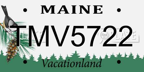 TMV5722 Maine License Plate