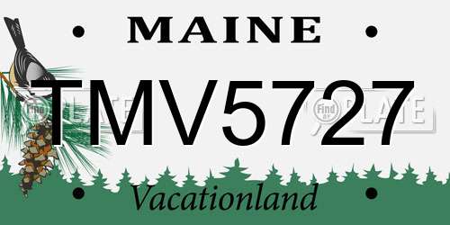 TMV5727 Maine License Plate