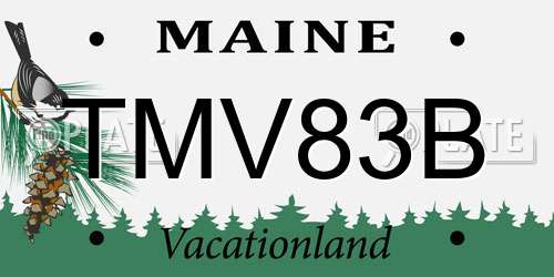 TMV83B Maine License Plate