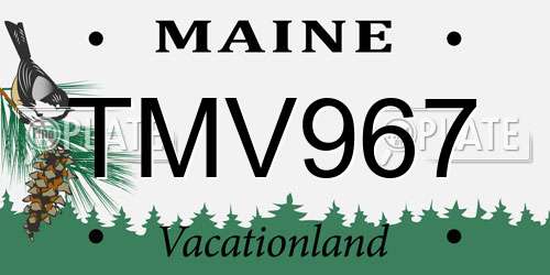 TMV967 Maine License Plate