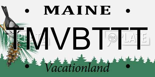 TMVBTTT Maine License Plate
