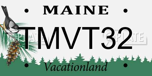 TMVT32 Maine License Plate