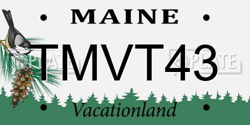 TMVT43 Maine License Plate