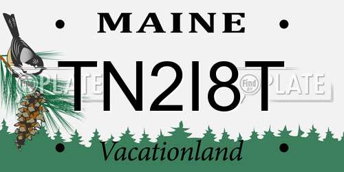 TN2I8T Maine License Plate