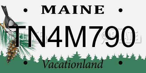 TN4M790 Maine License Plate