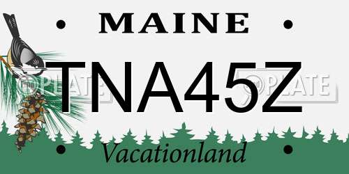 TNA45Z Maine License Plate