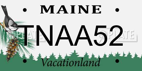 TNAA52 Maine License Plate