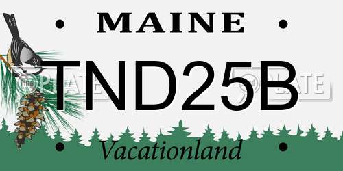TND25B Maine License Plate