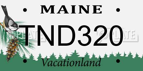 TND320 Maine License Plate