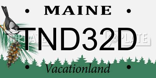 TND32D Maine License Plate