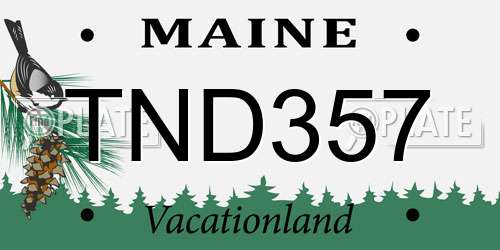 TND357 Maine License Plate