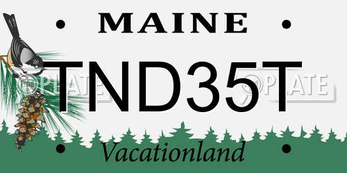 TND35T Maine License Plate