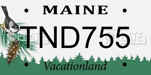 TND755 Maine License Plate