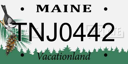 TNJ0442 Maine License Plate