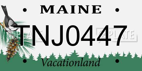 TNJ0447 Maine License Plate