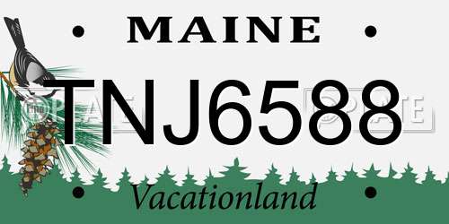 TNJ6588 Maine License Plate