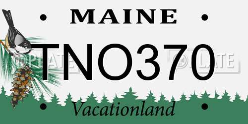 TNO370 Maine License Plate