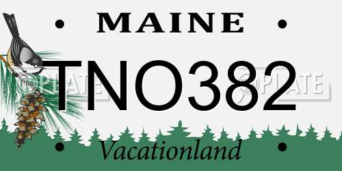 TNO382 Maine License Plate