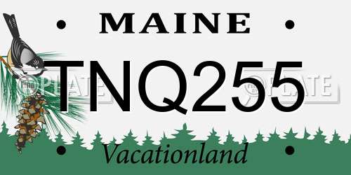 TNQ255 Maine License Plate