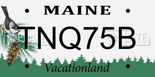 TNQ75B Maine License Plate