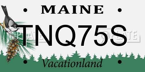 TNQ75S Maine License Plate