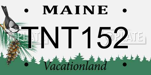 TNT152 Maine License Plate