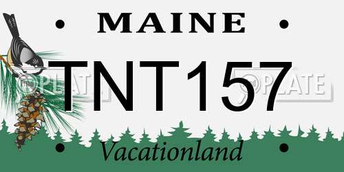 TNT157 Maine License Plate