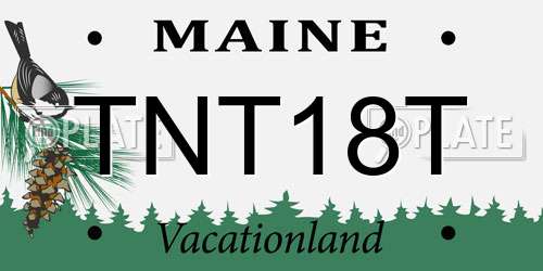 TNT18T Maine License Plate