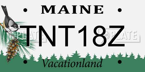 TNT18Z Maine License Plate