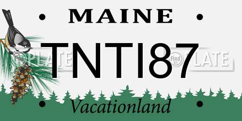 TNTI87 Maine License Plate