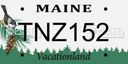 TNZ152 Maine License Plate