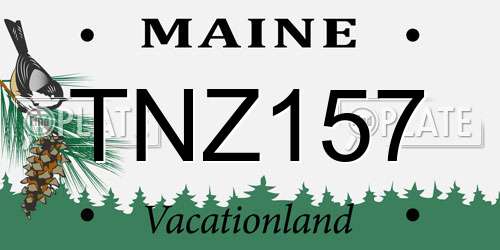 TNZ157 Maine License Plate