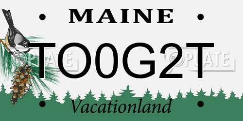 TO0G2T Maine License Plate