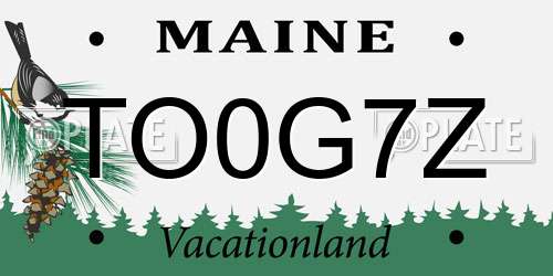 TO0G7Z Maine License Plate