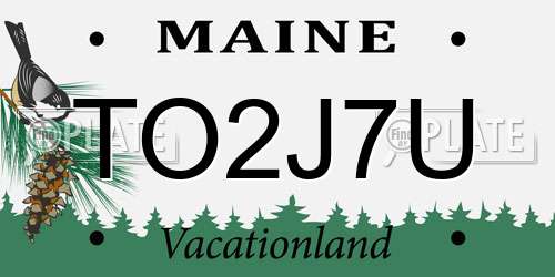 TO2J7U Maine License Plate